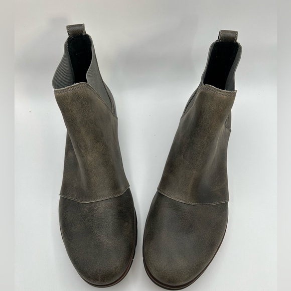 COPY - SOREL Harlow Chelsea Rain Boot Waterproof Leather Ankle Booties in gray … - Picture 9 of 12